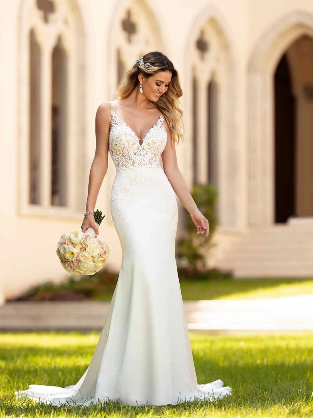 Stella York Ivory Lace Bodice Bridal Gown